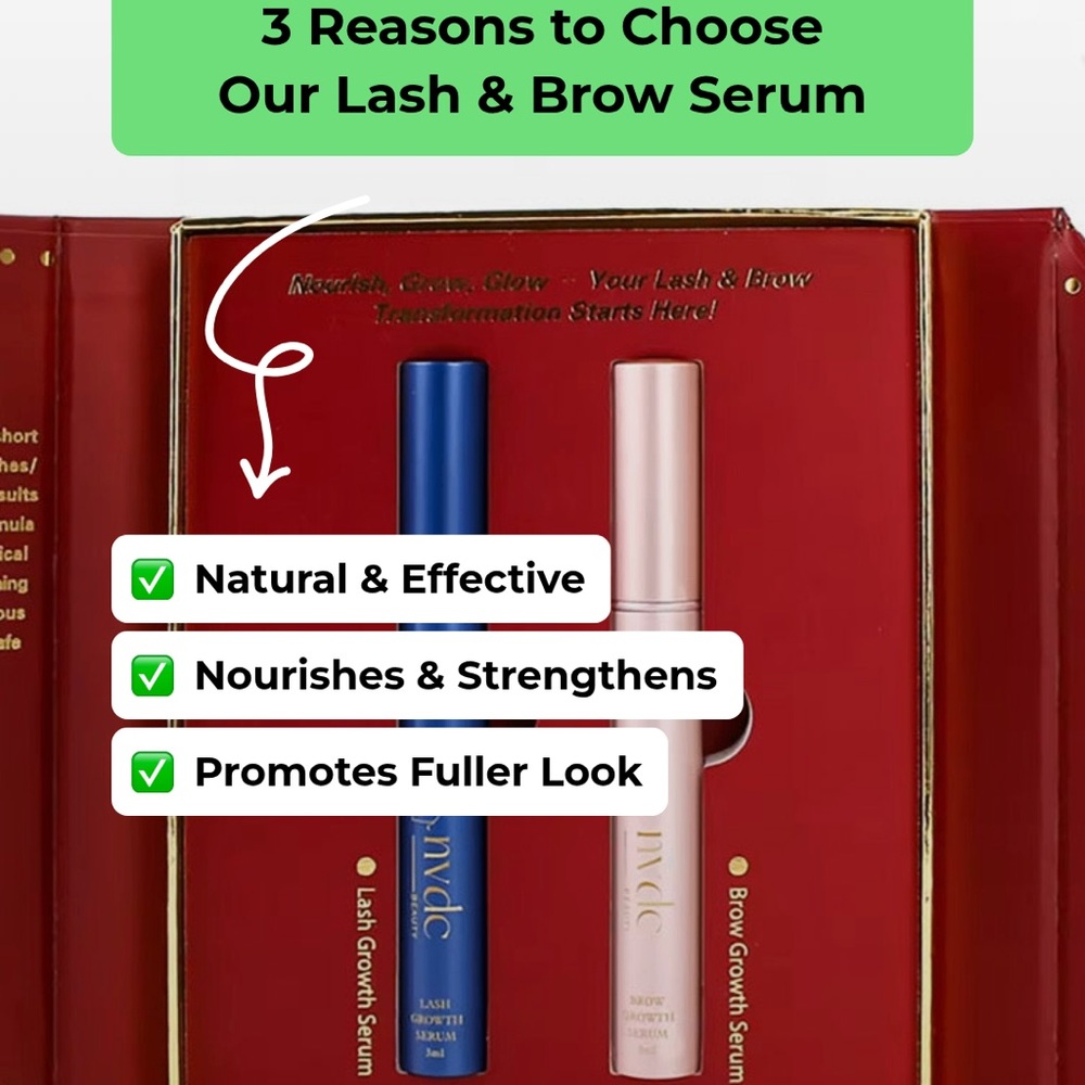 Premium Vegan Lash & Brow Natural Growth Serum Set